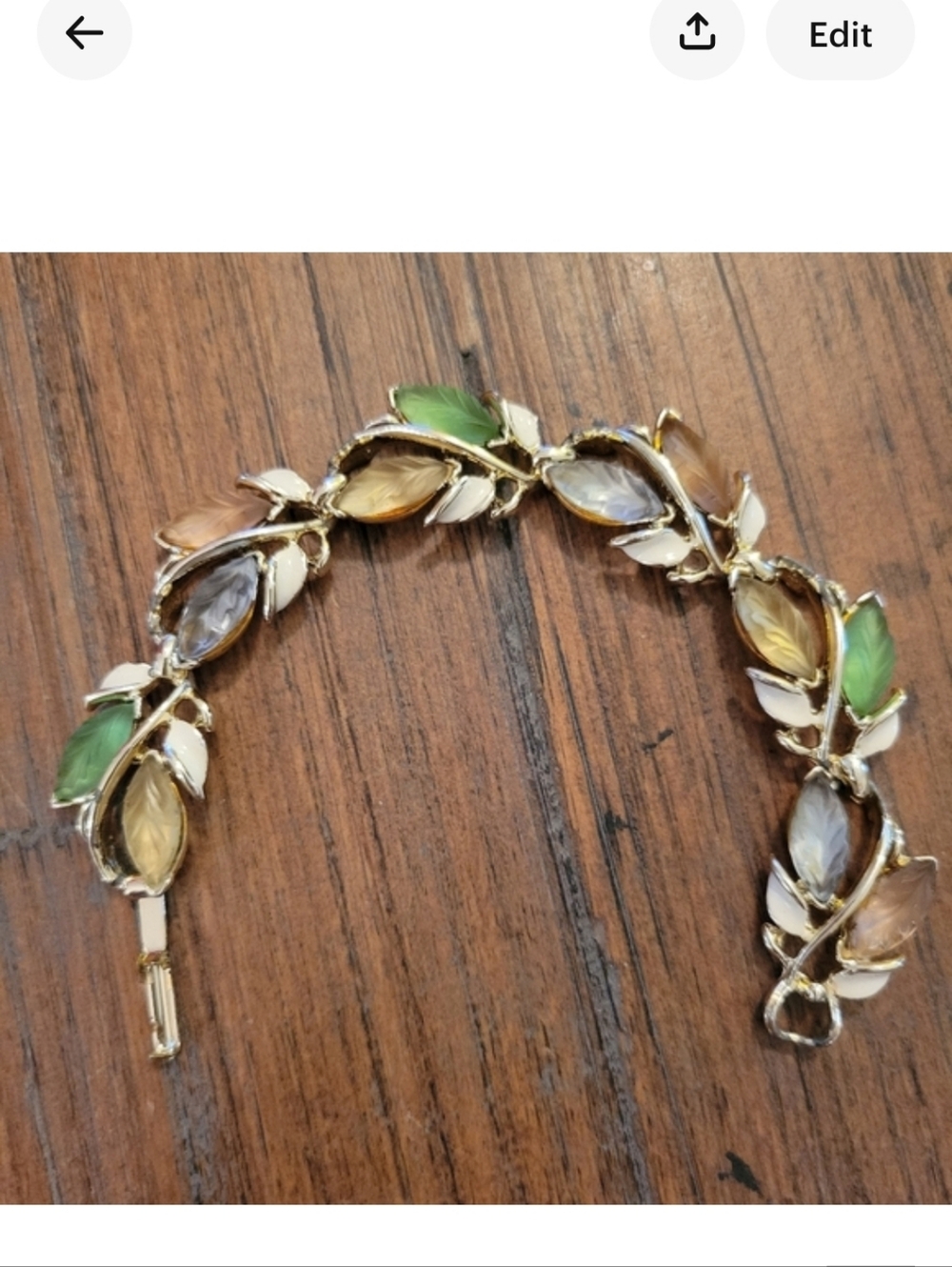 Vintage Enamel & Pastel Molded Glass Bracelet